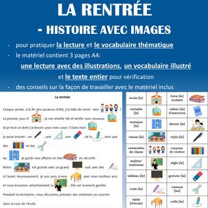 Obrázkové čtení - Začátek školního roku / Histoire imagée - La Rentrée
