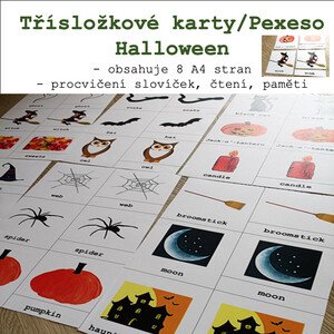 Třísložkové karty/Pexeso - Halloween