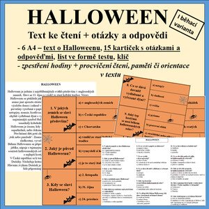 Halloween - čtení + otázky a odpovědi
