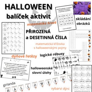 Halloweenský balíček - matematika (přirozená a desetinná čísla)