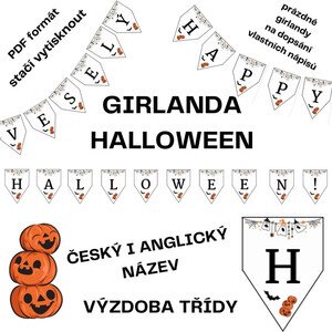 Girlanda - Halloween (A4, A5, černobílá i barevná)