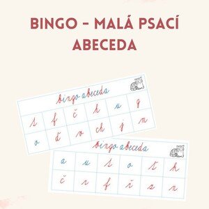 bingo - malá psací abeceda
