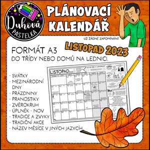 Plánovací kalendář na LISTOPAD