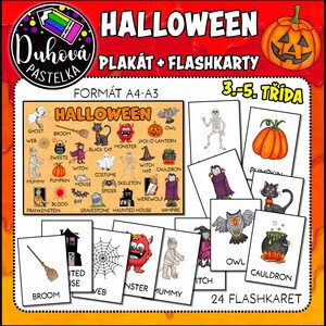 Halloweenské flashkarty a plakát