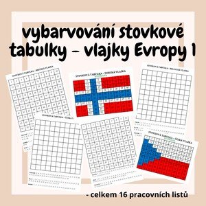 vybarvování stovkové tabulky - vlajky Evropy 1