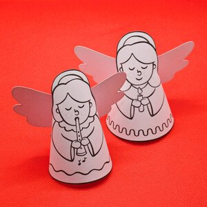 3D andělíčci - skládačka a omalovánka v jednom