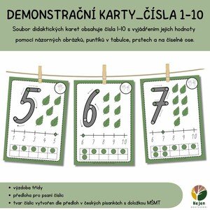 Demonstrační karty_čísla 1-10_zelená