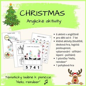 CHRISTMAS - Anglické aktivity vztažené k písničce "Hello, reindeer"