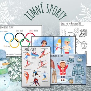 Zimní sporty, zimní radovánky, obrázkový materiál, zima, oblékání, já mám- kdo má, kolíčka, zimní olympiáda
