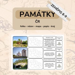 Památky a zajímavá místa v ČR (vícesložkové karty)