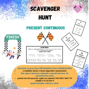 Scavenger hunt - present continuous - pohybová hra