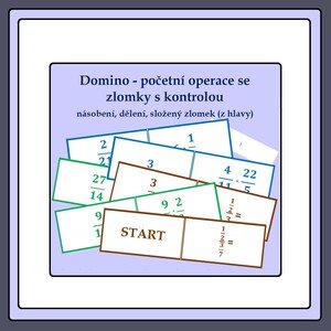 Domino - početní operace se zlomky (násobení, dělení, složený zlomek)