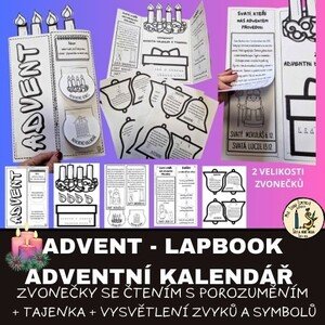 ADVENT - lapbook + adventní kalendář - zvonečky se symboly a zvyky
