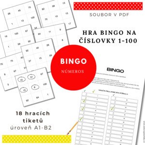 Bingo ve španělštině na číslovky 1-100