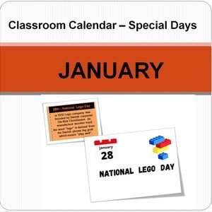 Classroom calendar - January