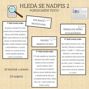 HLEDÁ SE NADPIS 2 - POROZUMĚNÍ TEXTU