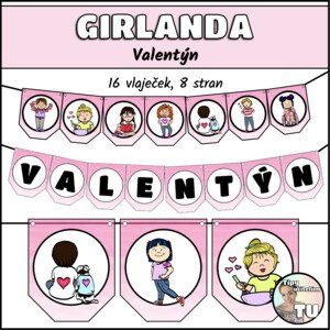 Girlanda - výzdoba třídy - Valentýn