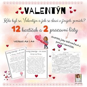 Valentýn - kartičky a pracovní listy