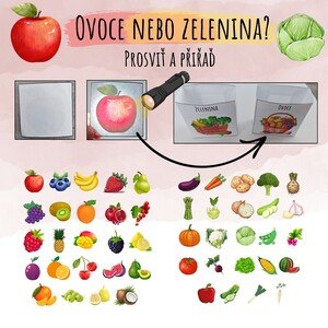 Prosvětlovací obrázky - Prosviť a přiřaď - ovoce nebo zelenina?