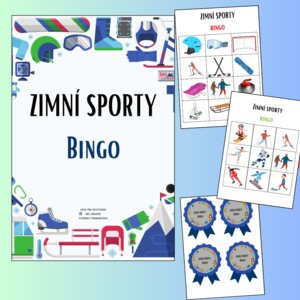 Zimní sporty - bingo (4 varianty využití + medaile)