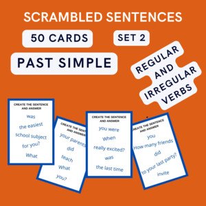 Past simple Scrambled sentences - SET 2
