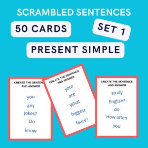 PRESENT SIMPLE - SCRAMBLED SENTENCES - SET 1