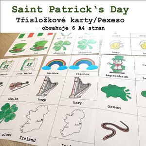 Třísložkové karty/Pexeso St. Patricks Day