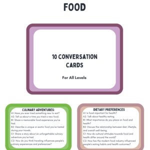 Konverzační karty do angličtiny na téma jídlo - FOOD