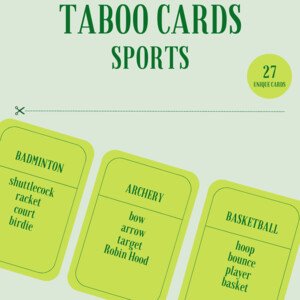 Taboo Cards - Sports
