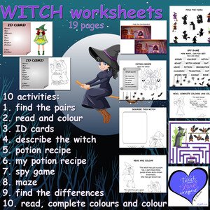 Witch - worksheets (Čarodějnice - pracovní listy)