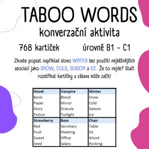 Taboo words anebo slova, která se nesmí vyslovit - 768 kartiček!