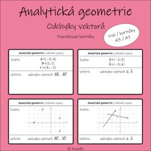 Analytická geometrie - odchylky vektorů (procvičovací kartičky)