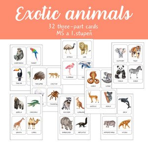 Three-part cards - EXOTIC ANIMALS