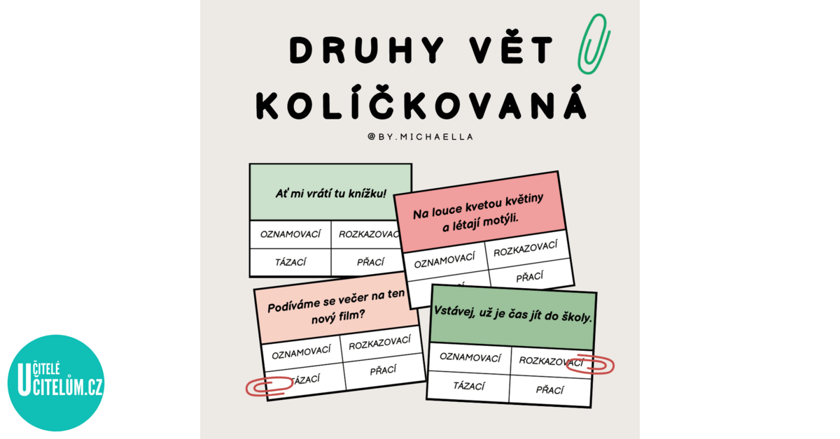 Druhy vět - kolíčkovaná - Český jazyk | UčiteléUčitelům.cz